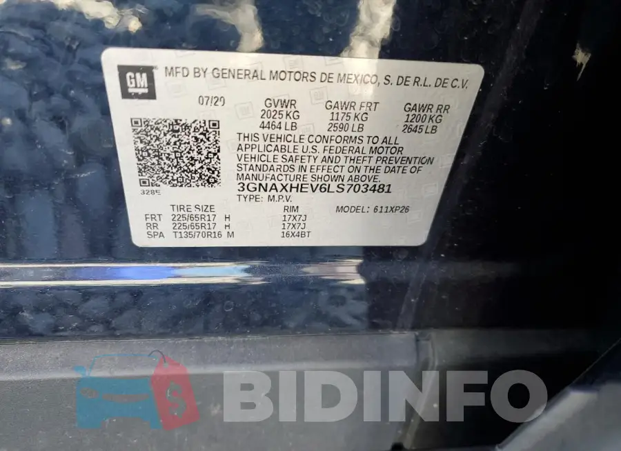 3GNAXHEV6LS703481 Photo# 13