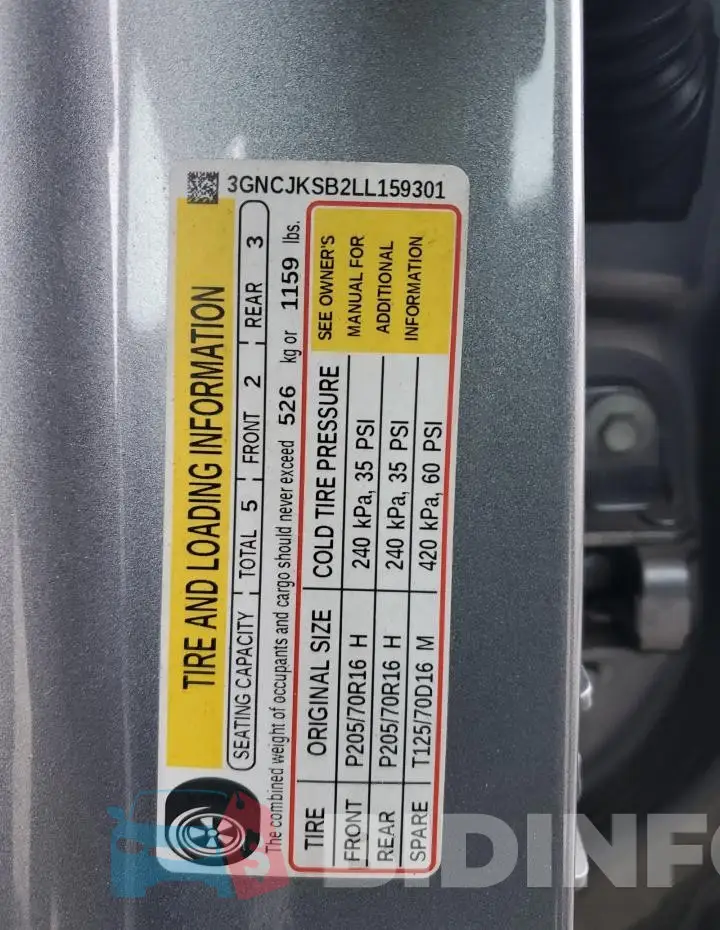 3GNCJKSB2LL159301 Photo# 13