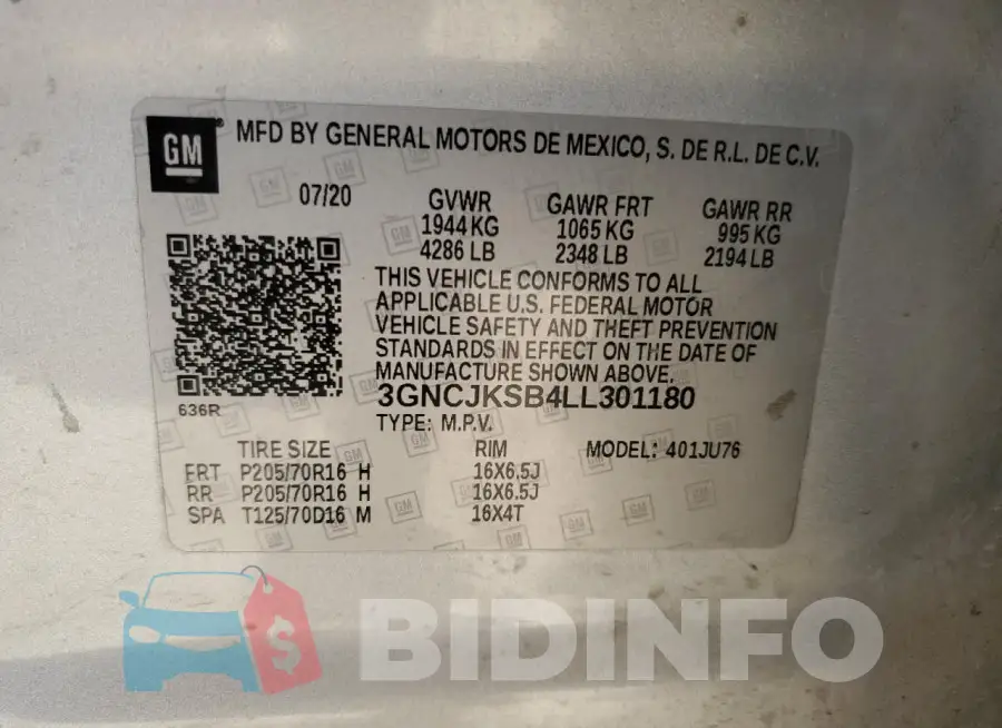3GNCJKSB4LL301180 Photo# 13