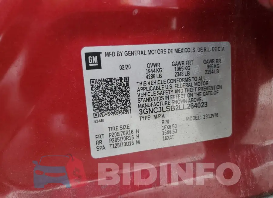 3GNCJLSB2LL264023 Photo# 13