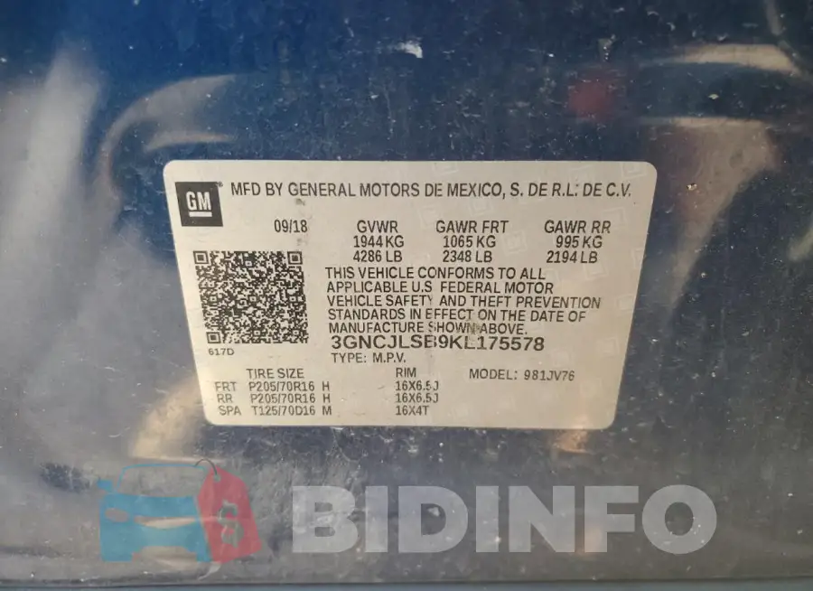 3GNCJLSB9KL175578 Photo# 13
