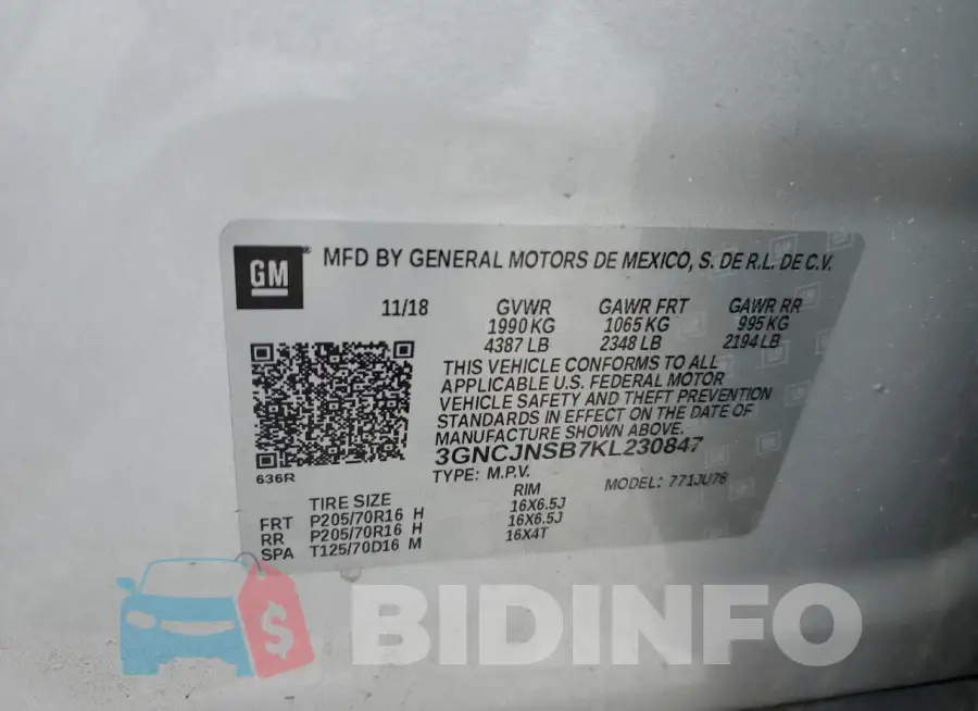 3GNCJNSB7KL230847 Photo# 14