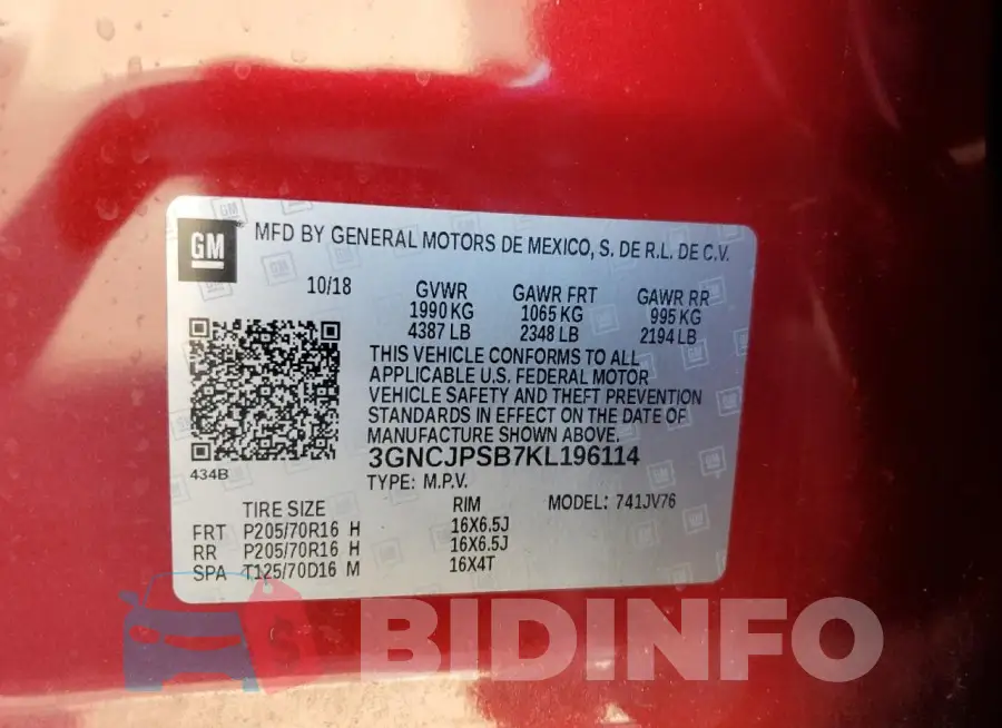 3GNCJPSB7KL196114 Photo# 13