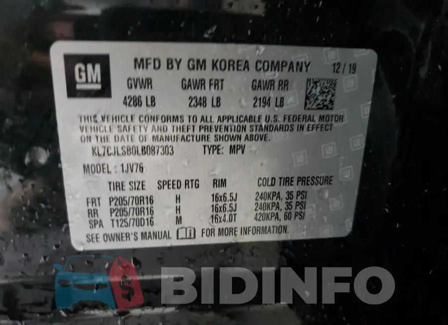 KL7CJLSB0LB087303 Photo# 12