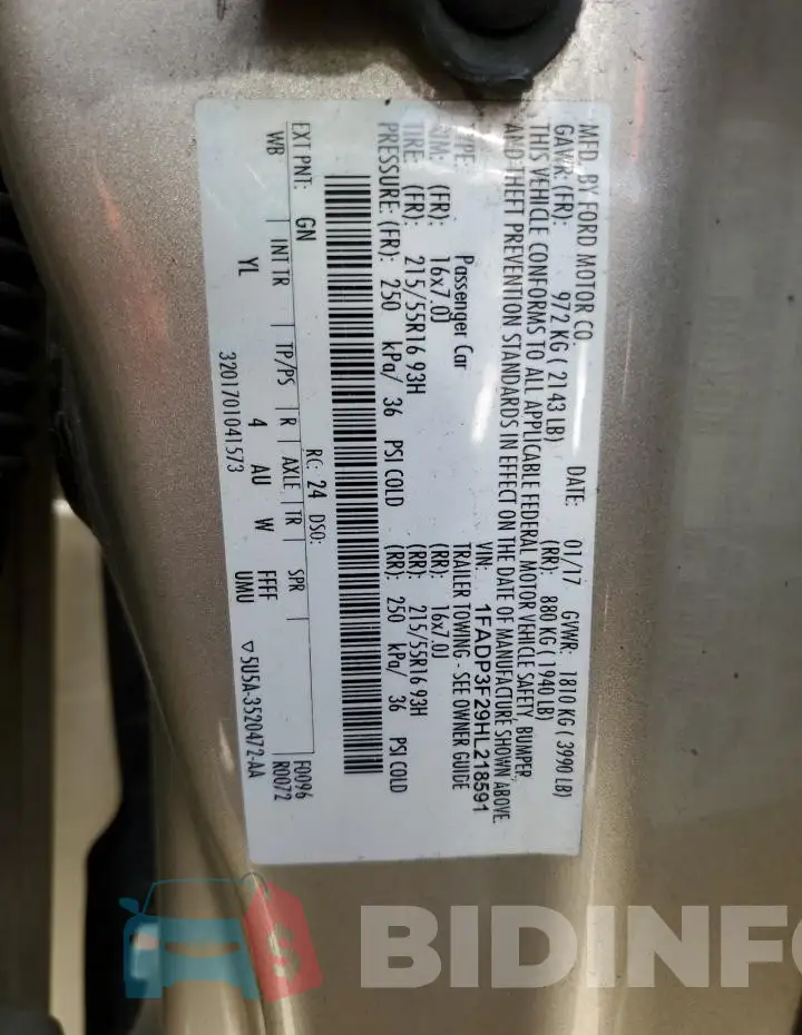1FADP3F29HL218591 Photo# 12