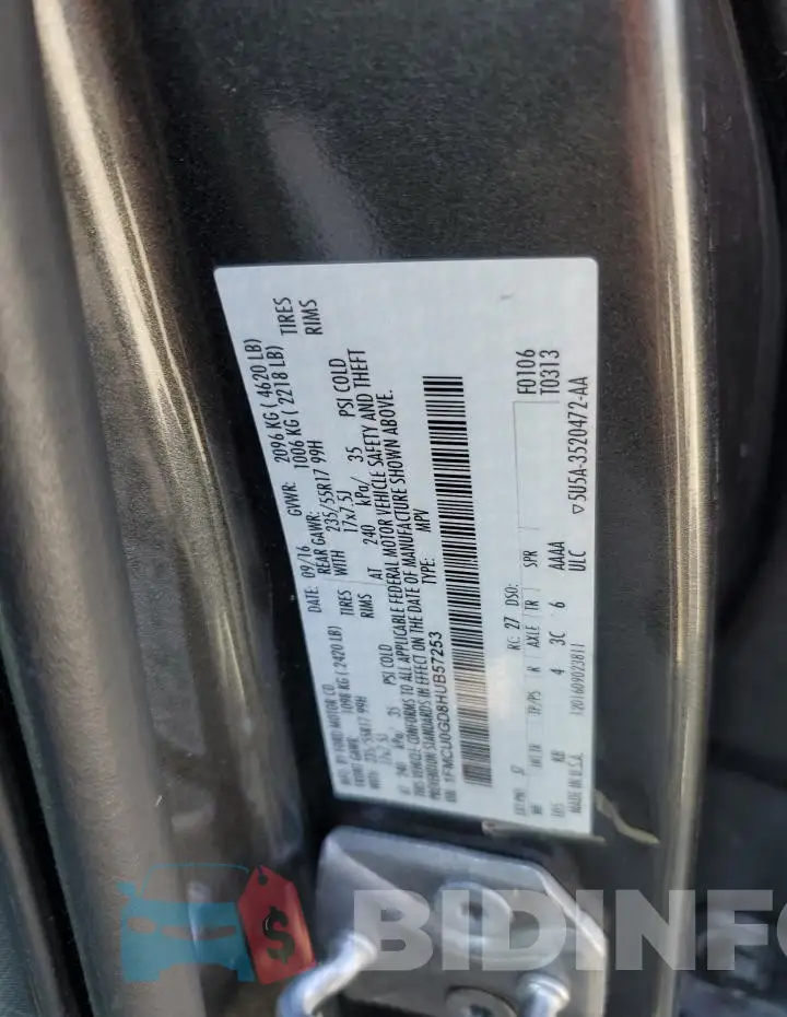 1FMCU0GD8HUB57253 Photo# 13