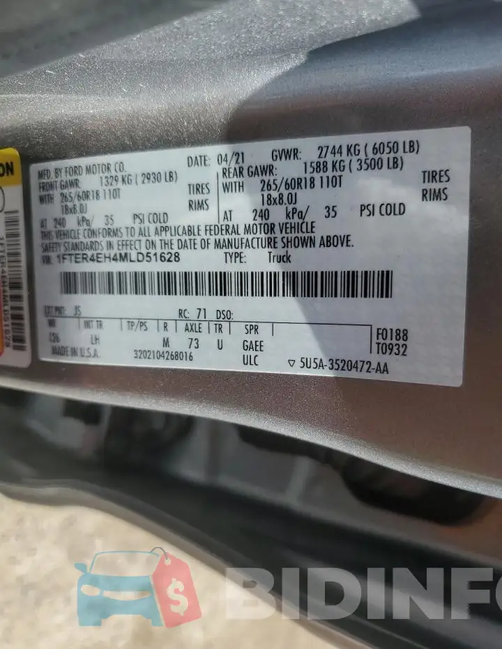 1FTER4EH4MLD51628 Photo# 13