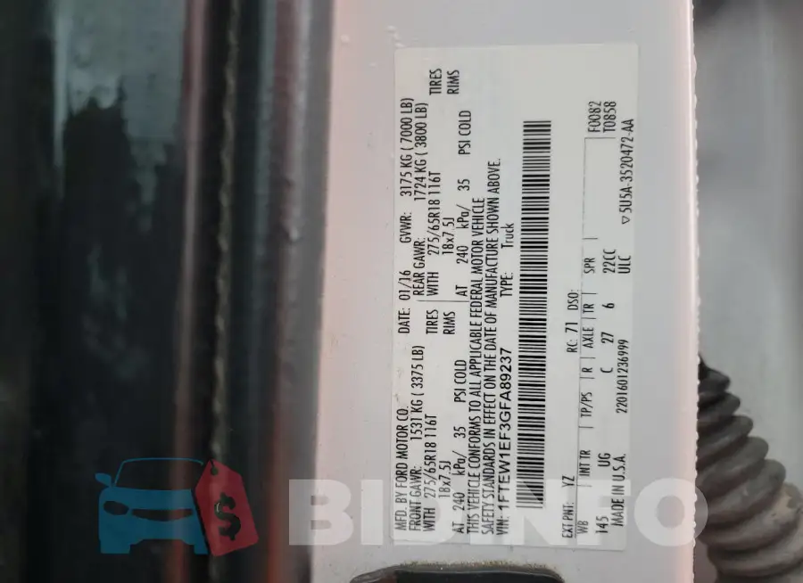 1FTEW1EF3GFA89237 Photo# 13