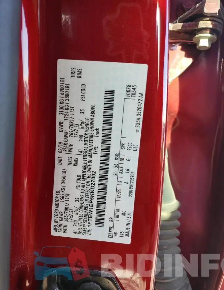 1FTEW1EP5KKD27002 Photo# 12