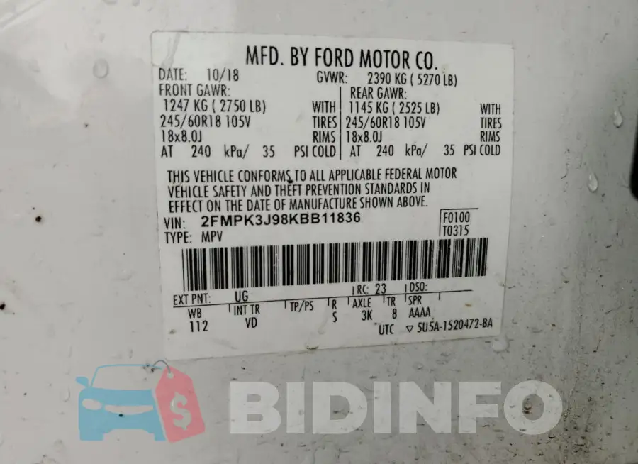 2FMPK3J98KBB11836 Photo# 14