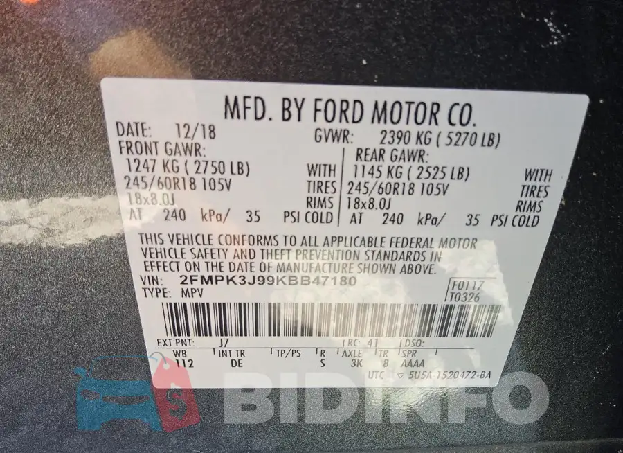 2FMPK3J99KBB47180 Photo# 13