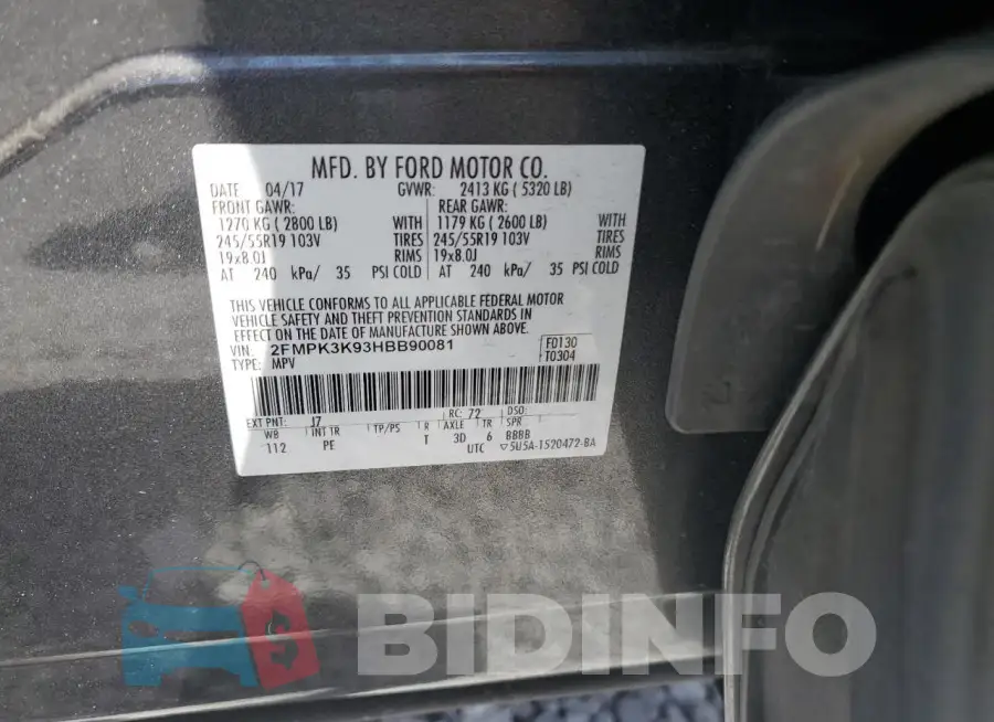 2FMPK3K93HBB90081 Photo# 14