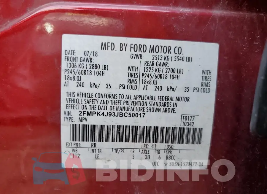 2FMPK4J93JBC50017 Photo# 13
