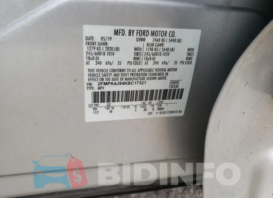 2FMPK4J94KBC17321 Photo# 13