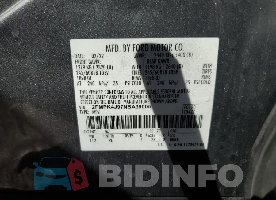 2FMPK4J97NBA39005 Photo# 13