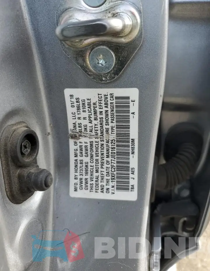 19XFC2F77JE016125 Photo# 12