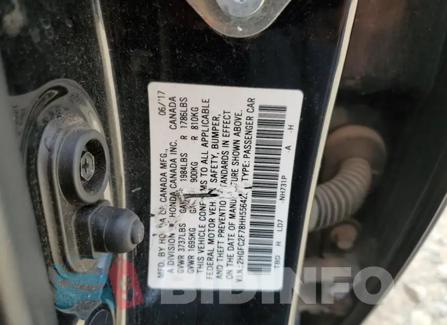2HGFC2F78HH556423 Photo# 12