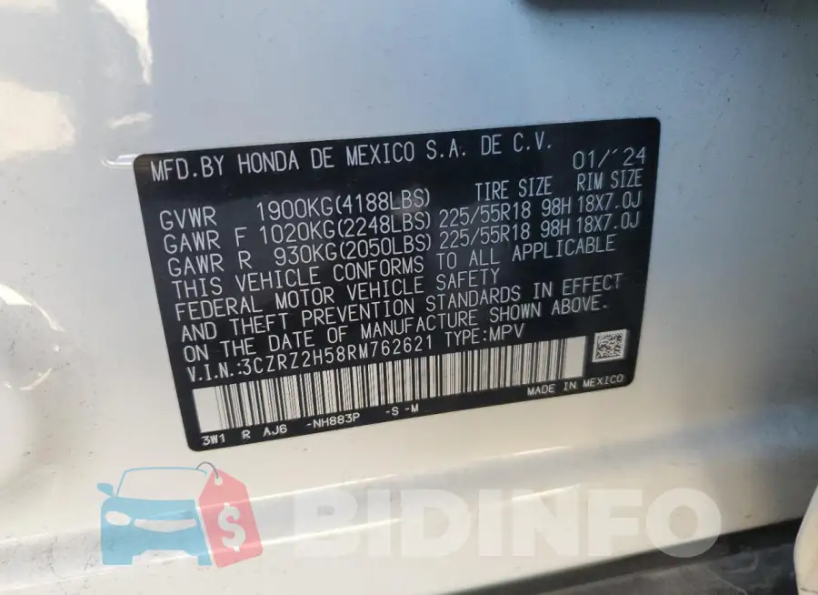 3CZRZ2H58RM762621 Photo# 13