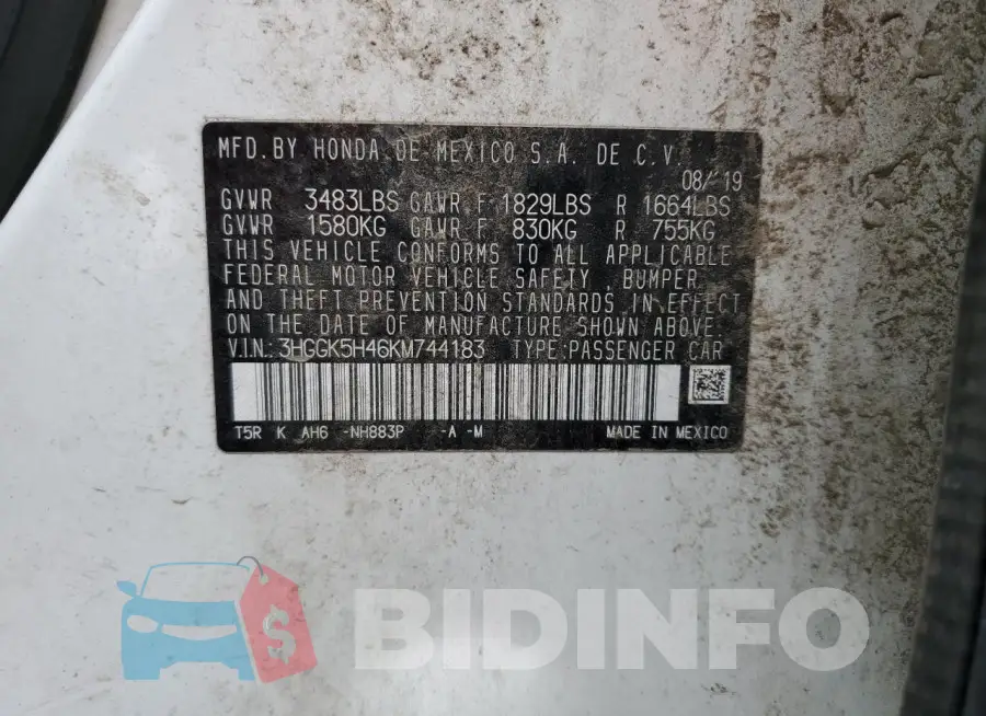 3HGGK5H46KM744183 Photo# 13