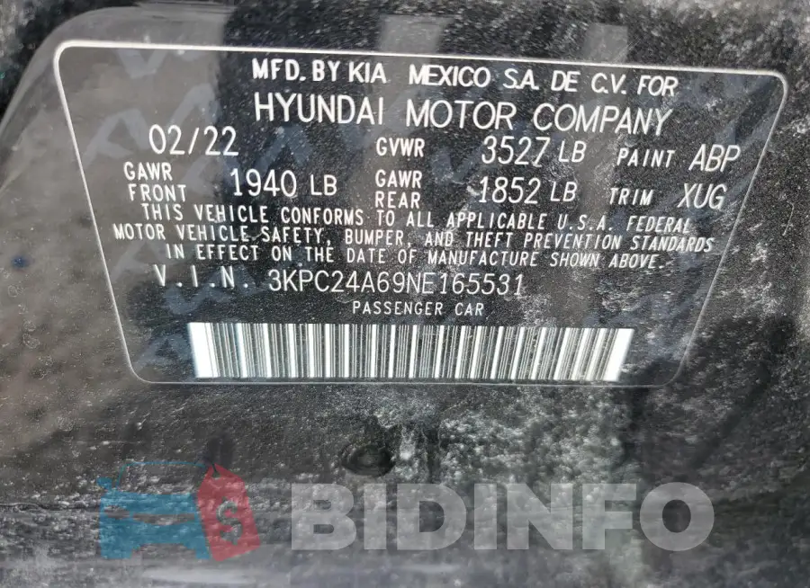 3KPC24A69NE165531 Photo# 12