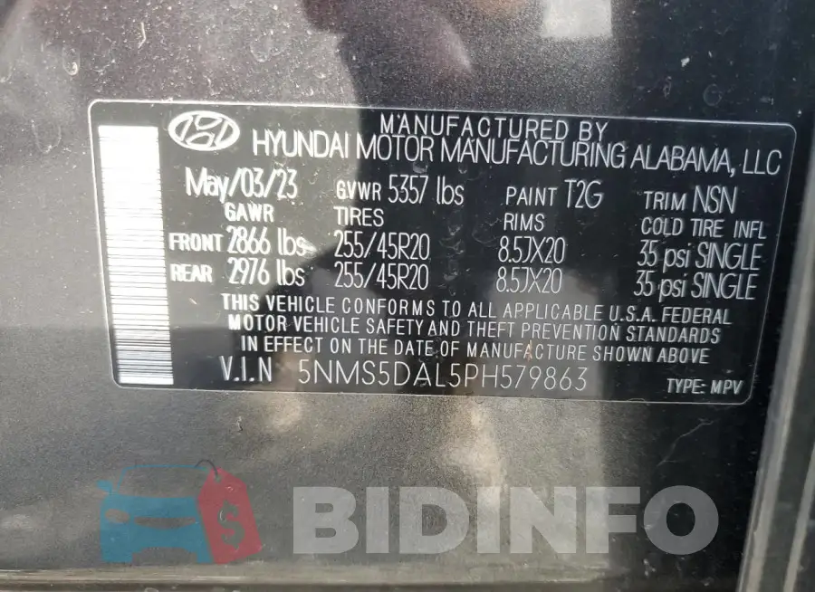 5NMS5DAL5PH579863 Photo# 13