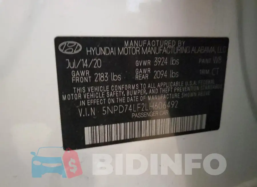 5NPD74LF2LH606492 Photo# 13