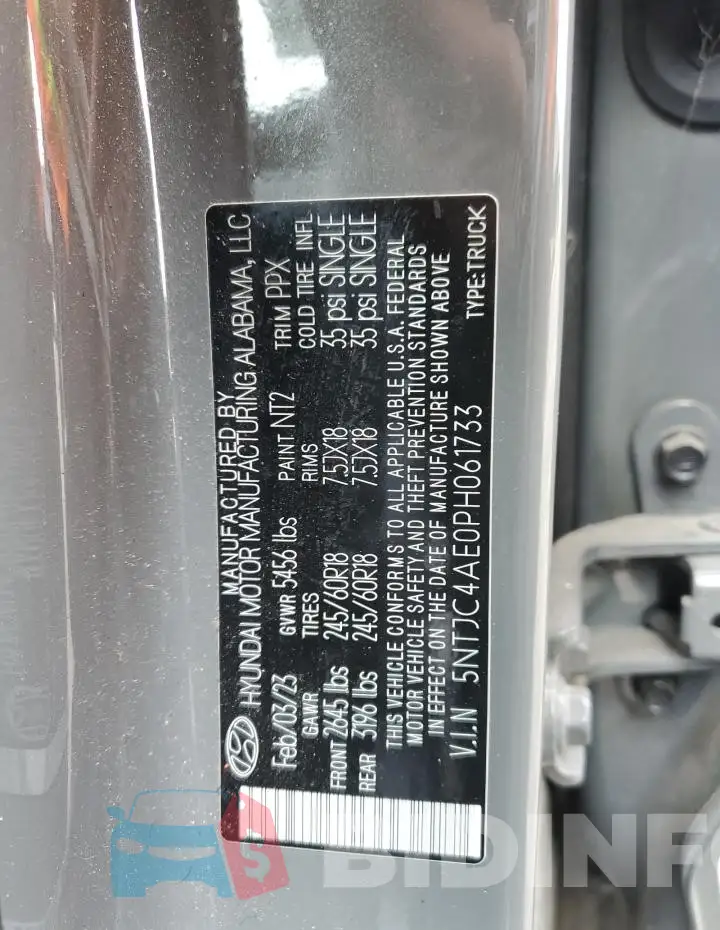 5NTJC4AE0PH061733 Photo# 12