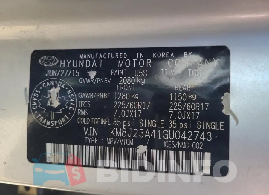 KM8J23A41GU042743 Photo# 10