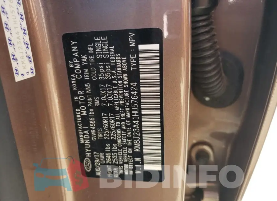 KM8J23A41HU576424 Photo# 12