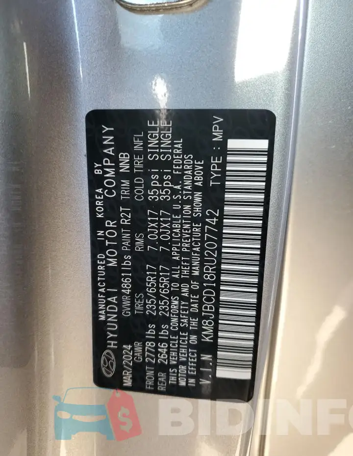 KM8JBCD18RU207742 Photo# 13