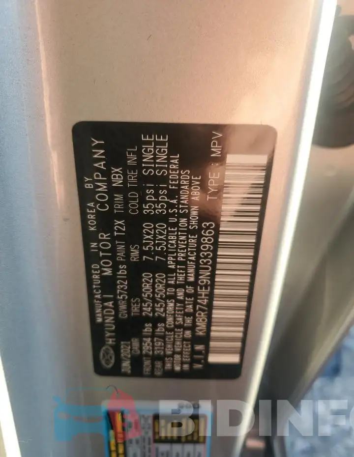KM8R74HE9NU339863 Photo# 12