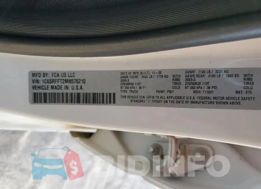 1C6SRFFT2MN576210 Photo# 12