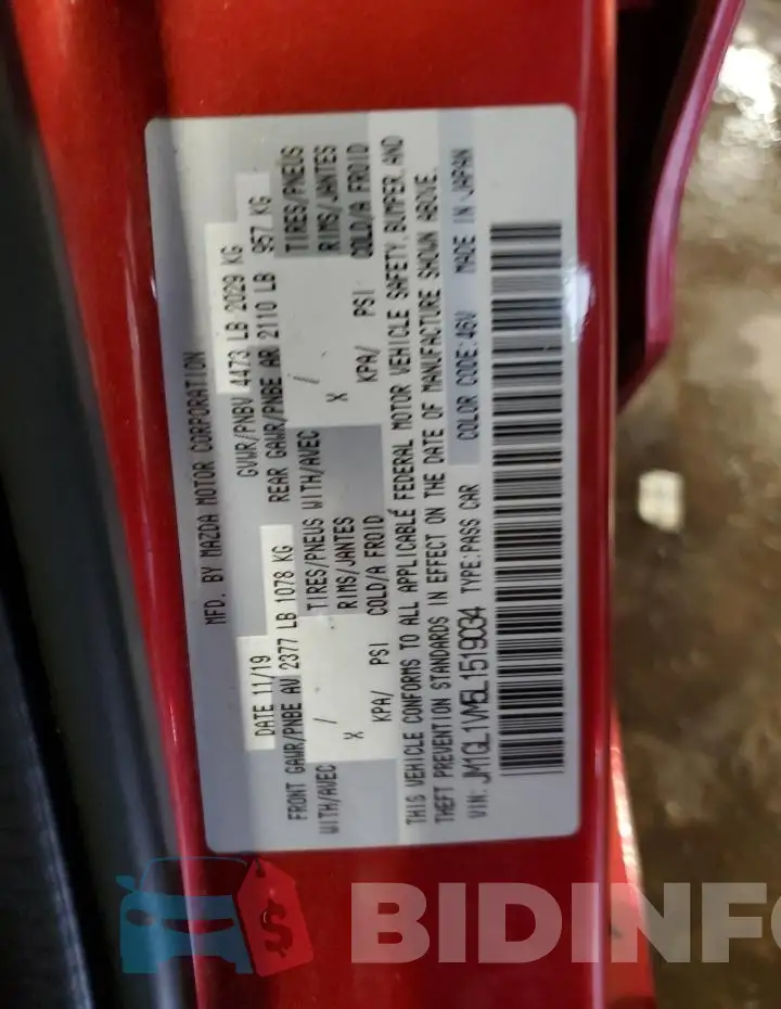 JM1GL1VM5L1519034 Photo# 13