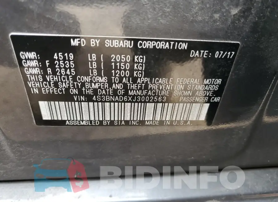 4S3BNAD6XJ3002563 Photo# 12