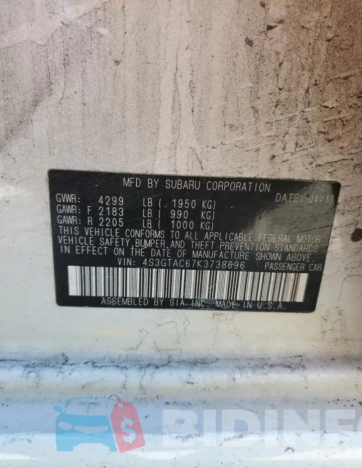 4S3GTAC67K3738696 Photo# 14
