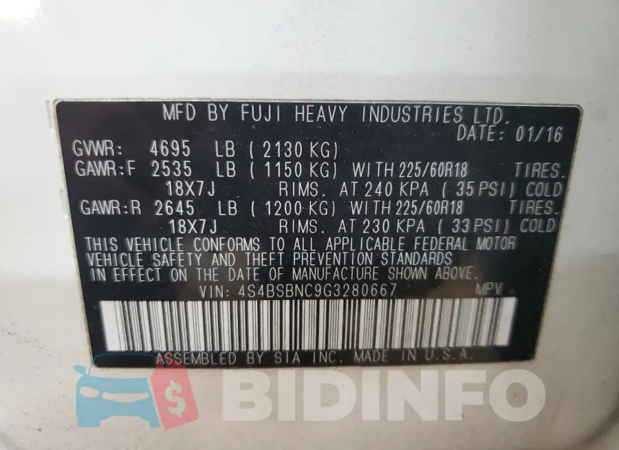 4S4BSBNC9G3280667 Photo# 13