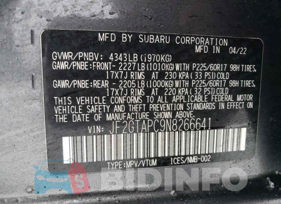 JF2GTAPC9N8266641 Photo# 14