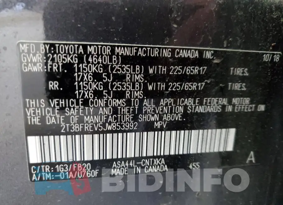 2T3BFREV5JW853992 Photo# 14