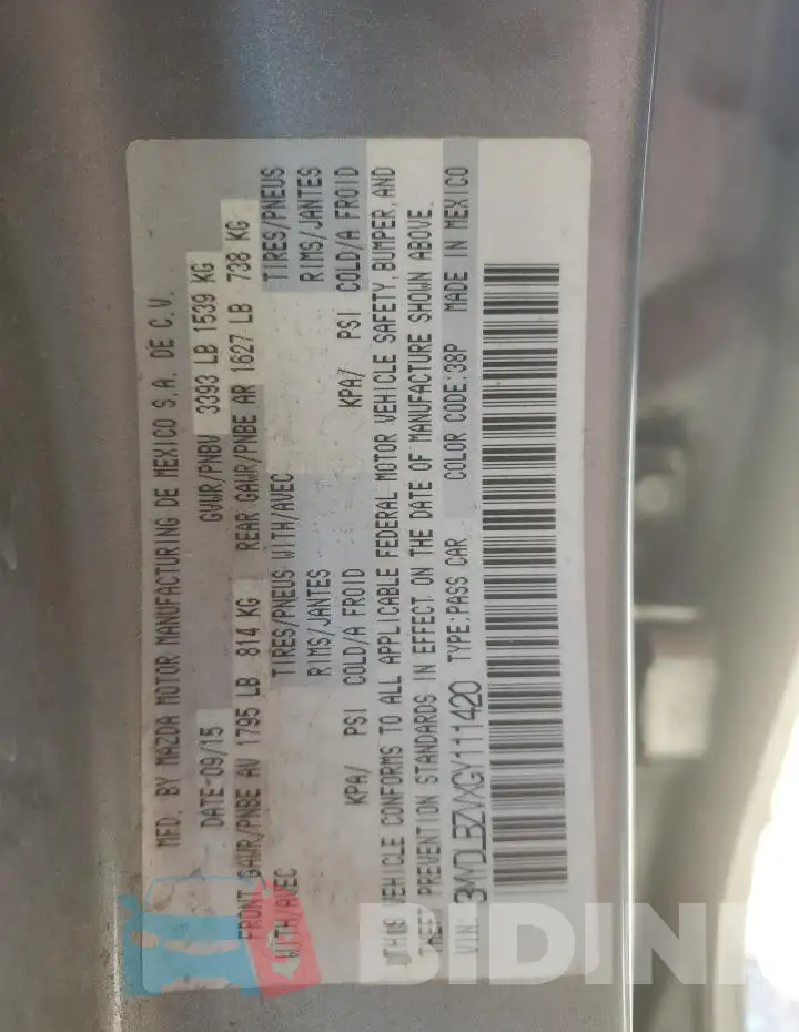 3MYDLBZVXGY111420 Photo# 12