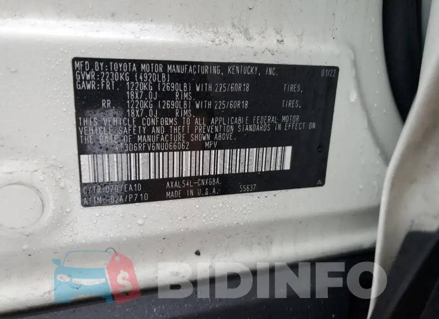 4T3D6RFV6NU066062 Photo# 13