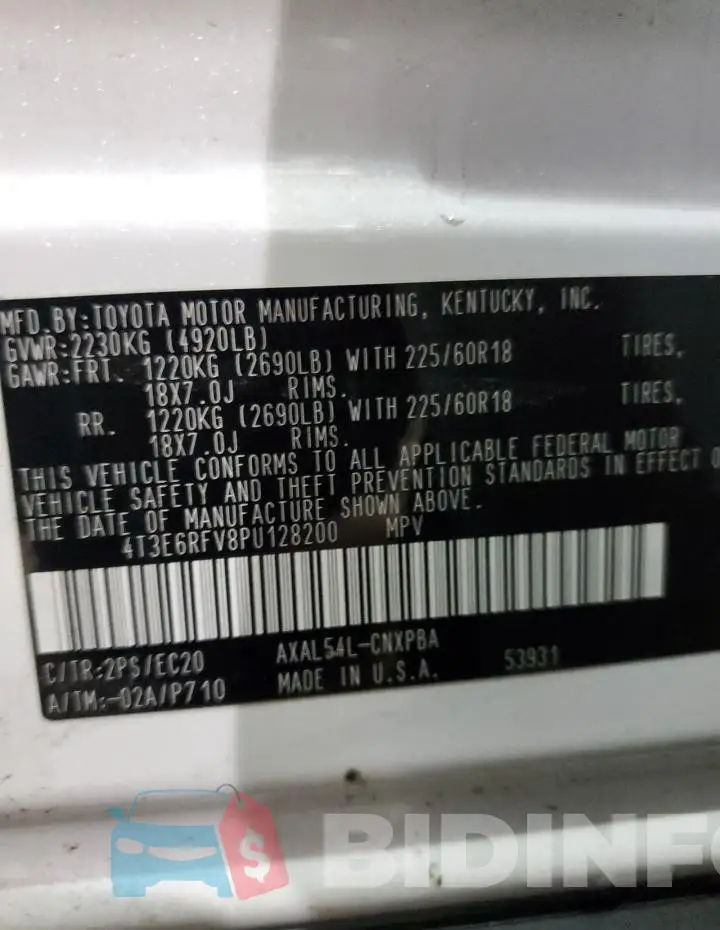4T3E6RFV8PU128200 Photo# 14