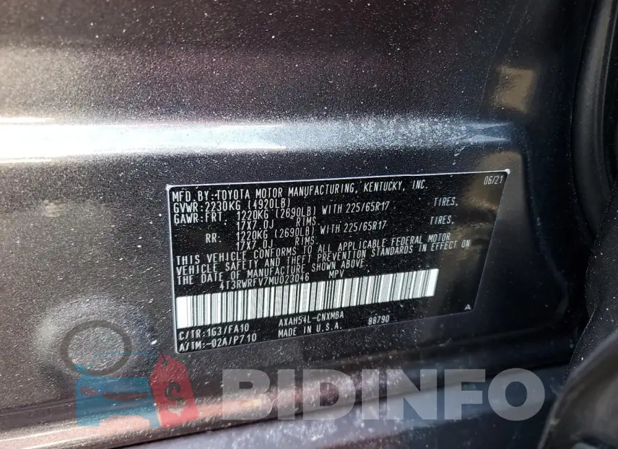 4T3RWRFV7MU023046 Photo# 14
