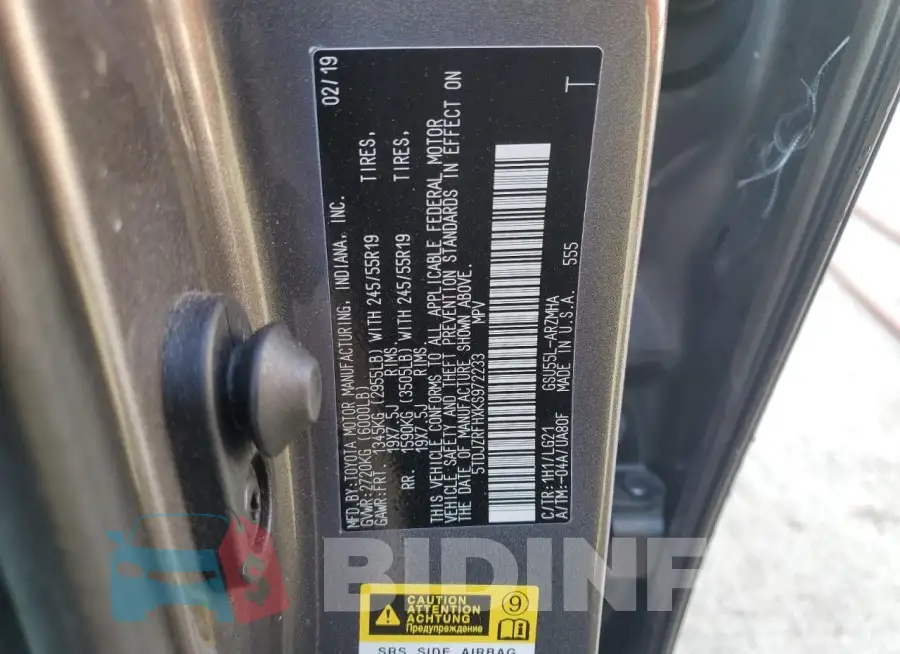 5TDJZRFHXKS972233 Photo# 14