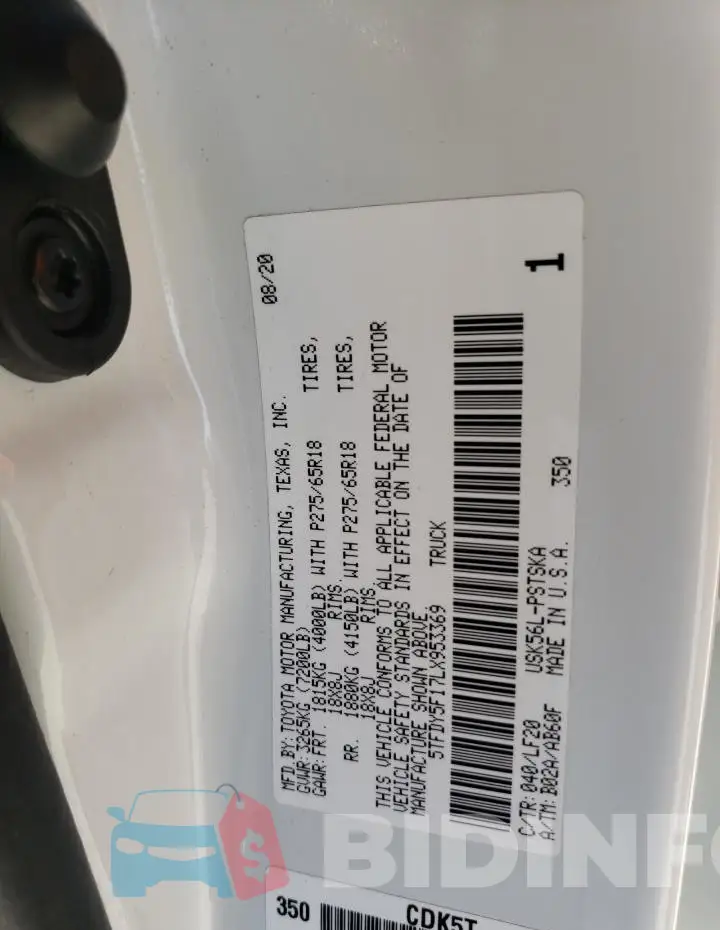 5TFDY5F17LX953369 Photo# 12