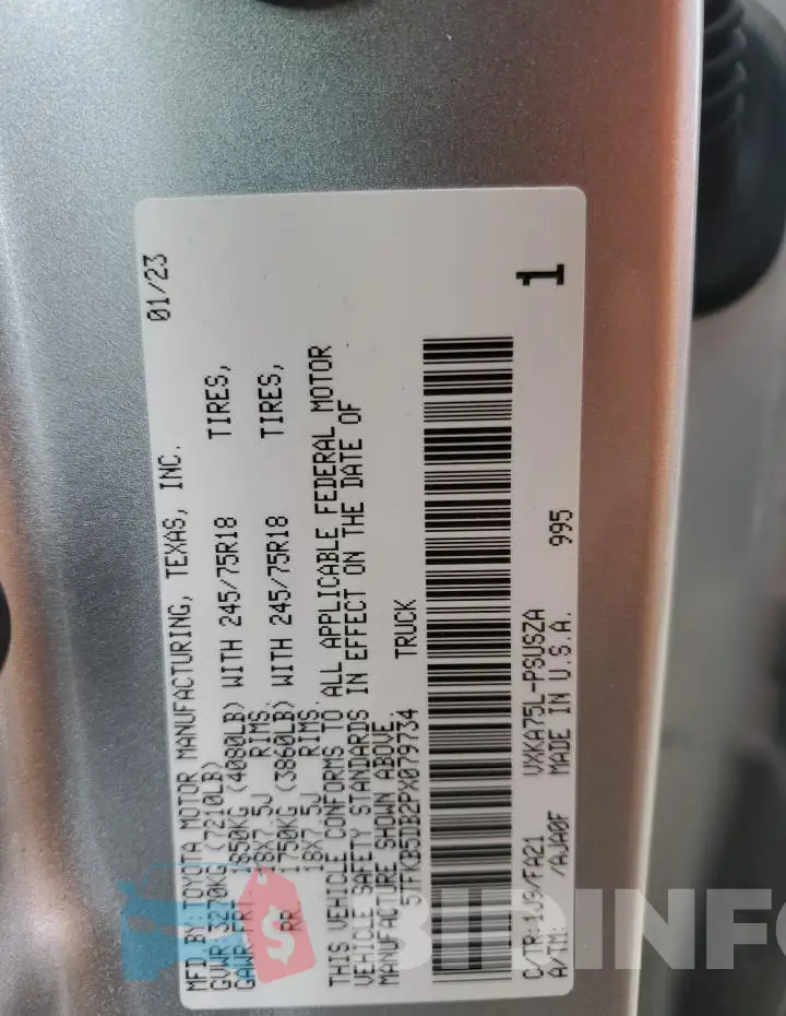 5TFKB5DB2PX079734 Photo# 12