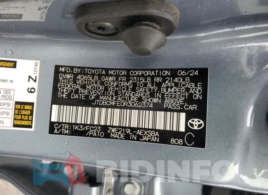 JTDBCMFE0R3062374 Photo# 12