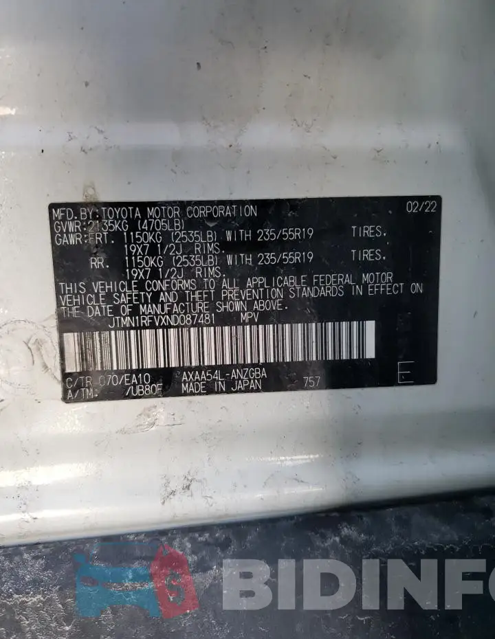 JTMN1RFVXND087481 Photo# 12
