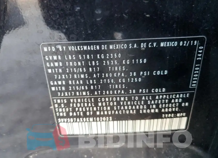 3VV3B7AX9KM102023 Photo# 13