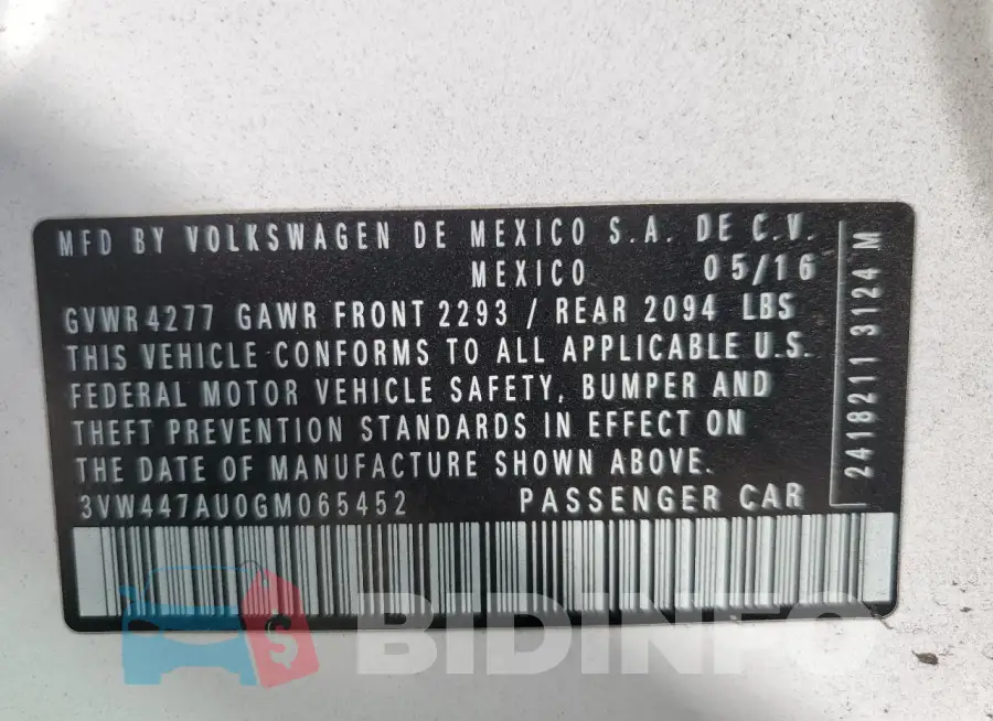 3VW447AU0GM065452 Photo# 13