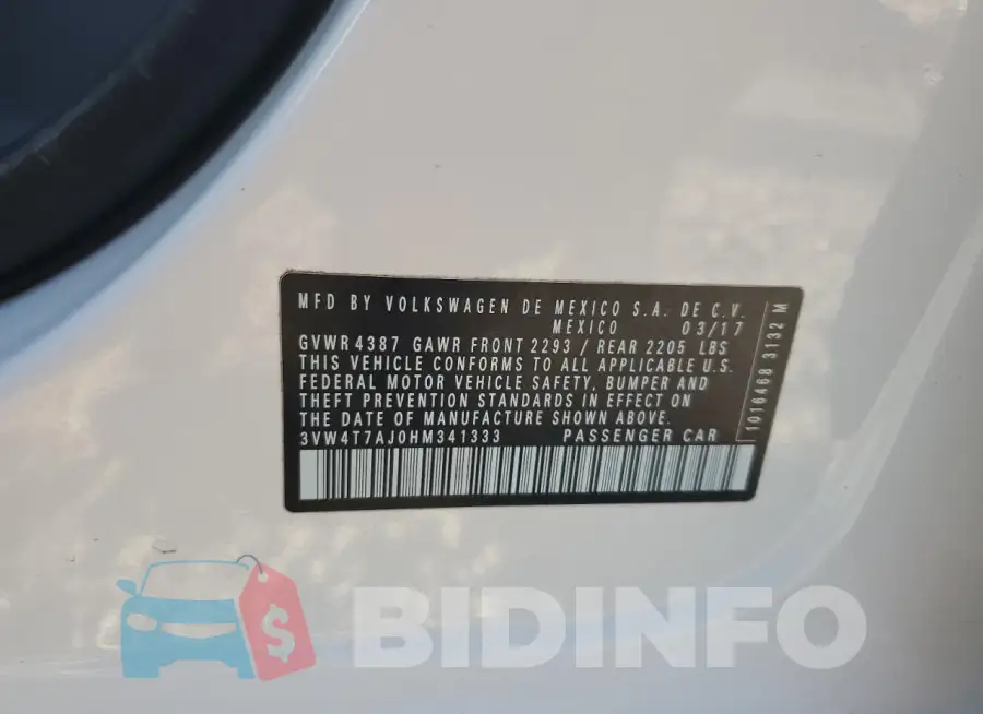 3VW4T7AJ0HM341333 Photo# 13